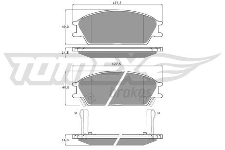 Колодки гальмівні (передні) Hyundai Accent I/II 89-06/Getz 02-11 (Akebono) TX1105