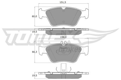 Колодки тормозные (передние) MB E-class (W210) 95-02 (ATE) TX1147