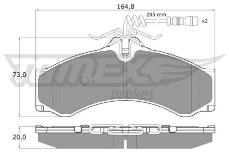 Колодки гальмівні (передні/задні) MB Sprinter 408-416/VW LT 46 96- TX11481