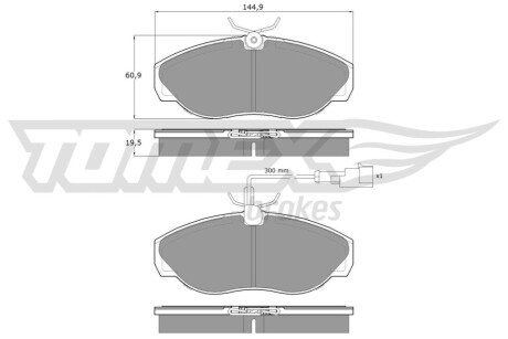 Колодки гальмівні (передні) Fiat Ducato 94- R16 TX11721