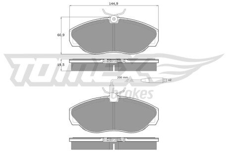 Колодки гальмівні (передні) Citroen Jumper/Fiat Ducato/Peugeot Boxer 94-02 (+датчики) TX1172