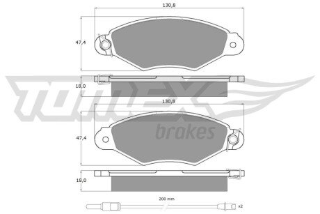 Колодки гальмівні (передні) Renault Kangoo 97-/Nissan Kubistar 03- TX11751