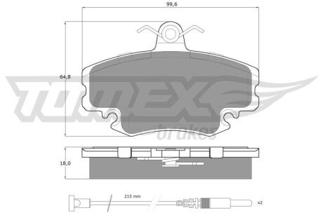 Колодки гальмівні (передні) Renault Megane I 96-03 (Lucas - Girling)/(з датчиками) TX1178