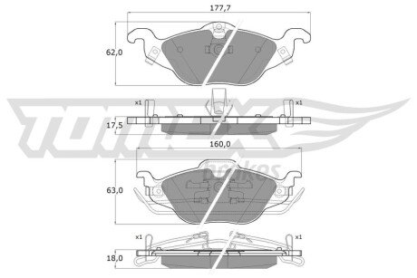 Колодки гальмівні (передні) Opel Astra G 1.2/2.0DTI 98- (Teves) Q+ TX1221