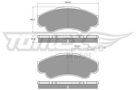 Колодки гальмівні (передні) Citroen Jumper/Fiat Ducato/Peugeot Boxer 99- R16 (+датчик) TX1247