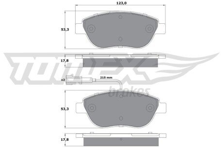 Колодки гальмівні (передні) Fiat Punto/Citroen Nemo/Peugeot Bipper 08- (Bosch) Q+ (з датчиками) TX12482