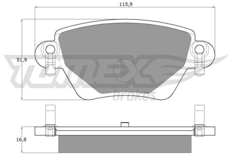 Колодки гальмівні (задні) Renault Kangoo 4x4/Ford Mondeo III 01- (Bendix-Bosch) TOMEX TX1259 (фото 1)