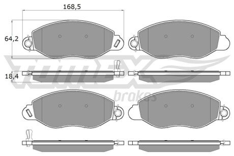 Колодки гальмівні (передні) Ford Transit 2.0-2.4 00- (FWD) (Bosch) TX1261