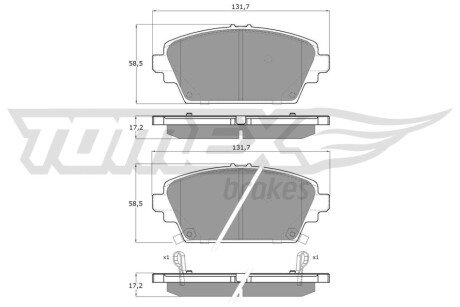 Колодки гальмівні (передні) Honda Accord VI 98-03/Nissan Primera 02-/Almera Tino 00-06 TX1263