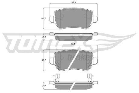 Колодки гальмівні (задні) Opel Astra G/H/ Combo 01- /Kia Venga (Lucas) (з прижимною пластиною) TX1297