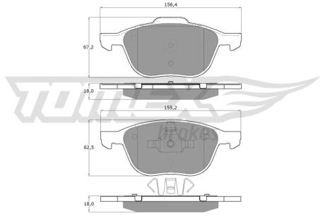 Колодки тормозные передние TX 13-05