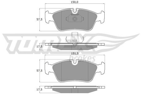 Колодки тормозные (передние) BMW 3 (E36/E46) 90- (Ate) TOMEX TX1316 (фото 1)