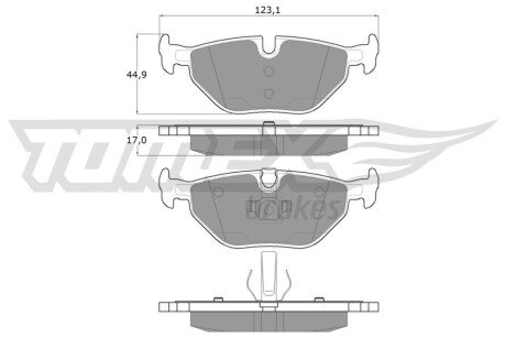 Колодки тормозные (задние) BMW 3 (E36/E46) 90-06/Z4 (E85) 02-09/Rover 75 99-05/Saab 9-5 97-09 TOMEX TX1317 (фото 1)