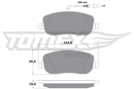 Колодки гальмівні (передні) Citroen C8 02-/Jumpy/Fiat Scudo/Peugeot Expert 95-06/807 02- (+датчики) TX1334