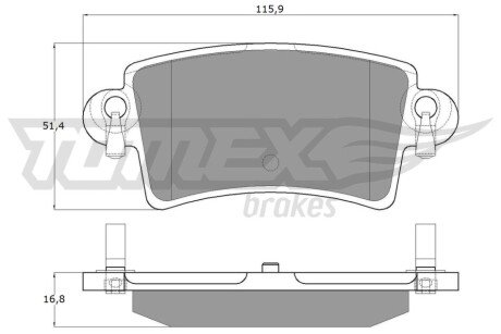 Колодки гальмівні (задні) Renault Master 97-10/Opel Movano A 98-10 TOMEX TX1352 (фото 1)