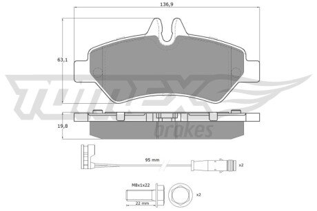 Колодки гальмівні (задні) MB Sprinter (W906) 06-VW Crafter 30-35 06- TX1427