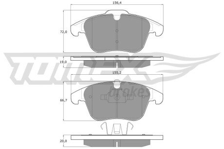 Колодки тормозные (передние) Land Rover Freelander/Ford Mondeo IV 1.8-2.5 07- TOMEX TX1447 (фото 1)