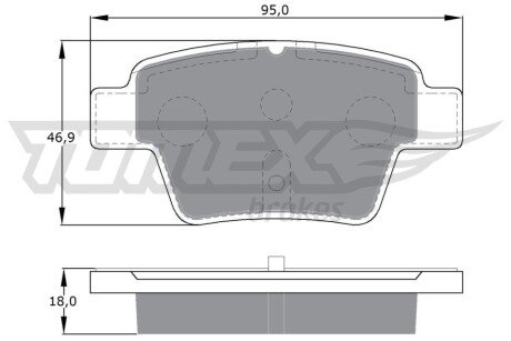 Колодки гальмівні (задні) Citroen C4 04-11/Peugeot 207 06-13/307 00-12 TX1465