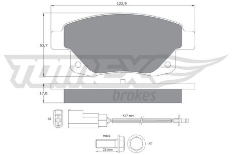 Колодки гальмівні (задні) Ford Transit V347 06-14 (+датчики) TX1475