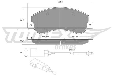 Колодки гальмівні (передні) Ford Transit 06-14/Transit Connect 06-13 (RWD) (+датчики) TX1477