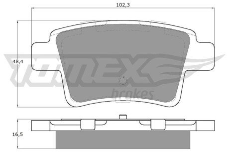 Колодки гальмівні (задні) Citroen C4 Picasso/Grand Picasso 06-13/Peugeot 408 1 TOMEX TX1482 (фото 1)