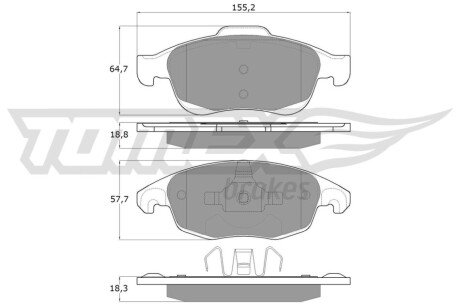 Колодки гальмівні (передні) Citroen Berlingo/Peugeot Partner 08- TX1484