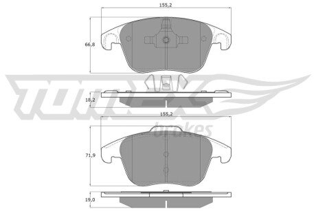 Колодки гальмівні (передні) Citroen C4 09-/C4 Grand Picasso 06-13/Peugeot 3008 11-16/5008 09-17 TX1593