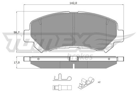 Комплект колодок гальмівних (передніх) Nissan Qashqai/X-Trail 07- TX1597