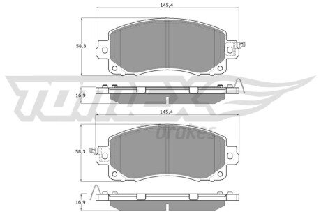 Колодки гальмівні (передні) Subaru Impreza 17- (Tokico) TX1612