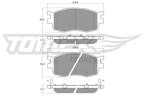 Колодки гальмівні (передні) Kia Rio II 05-/Hyundai i20 08-15/Accent 05-10 TX1627