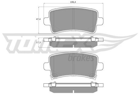 Колодки тормозные (задние) Opel Insignia 08-17/Chevrolet Malibu/Bentley Flying Spur 12-/Saab 9-5 10- TOMEX TX1636 (фото 1)