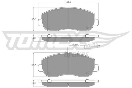 Комплект гальмівних колодок (передніх) Renault Master/Opel Movano 10- TX1640