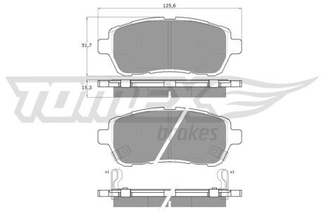 Колодки гальмівні (передні) Ford Fiesta VI 08-/Mazda 2 07-15/Subaru Justy 07- TX1647