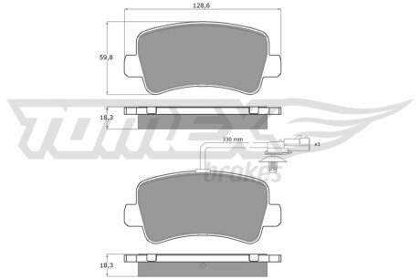 Колодки гальмівні (задні) Renault Master III/Opel Movano B/Nissan NV400 10- (+датчик)(однокатковий) TX1648