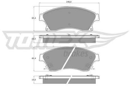 Колодки гальмівні (передні) Chevrolet Aveo 11-/Opel Astra J 09- TX1650