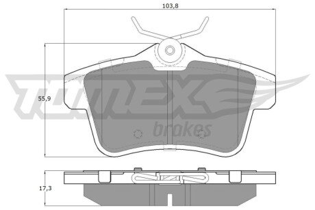 Колодки тормозные (задние) Citroen C4 09-/DS4/DS5 11-15/Peugeot 308/508/3008/5008 09-18 TX1660