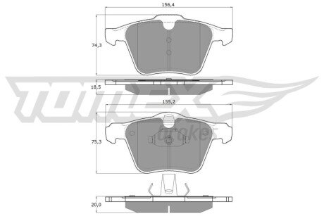 Колодки гальмівні (передні) Ford Galaxy/S-max/ Volvo S80/V60/V70 06- (Teves) Q+ TX1664