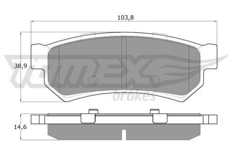 Колодки тормозные (задние) Chevrolet Lacetti/Nubira 05-/Daewoo Nubira 97- TOMEX TX1677 (фото 1)