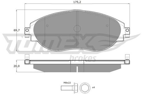 Колодки гальмівні (передні) Audi Q3 18-/VW Passat B8 14-/Golf VIII 19-/Arteon/Tiguan 17- TX16842