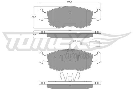 Колодки гальмівні (передні) Fiat 500/500C/Punto/Grande Punto/Punto Evo 07- TX1688