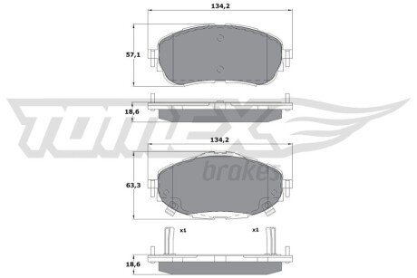 Колодки гальмівні (передні) Toyota Auris II 12-18/Corolla XI 13-18 TX1699