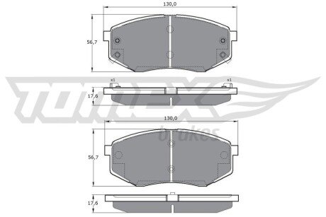 Колодки гальмівні (передні) Hyundai ix20/Kia Soul II 10- Q+ TOMEX TX1708 (фото 1)