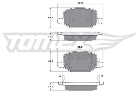 Колодки гальмівні (задні) Fiat 500L 12- (TRW) Q+ TX1718