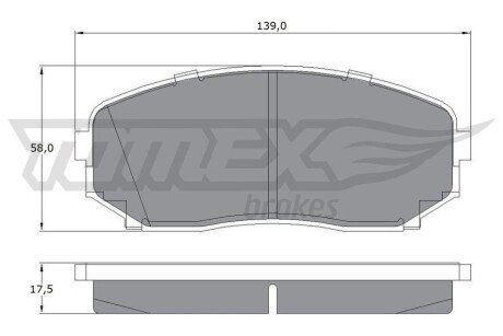 Колодки гальмівні (передні) Mazda CX-7/CX-9 06-/Mitsubishi Eclipse 17- (Advics) (з датчиком) TX1742