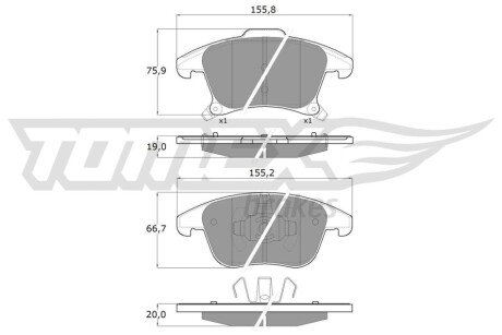 Колодки гальмівні (передні) Ford Galaxy/Mondeo V 12- (Teves) Q+ TX1775