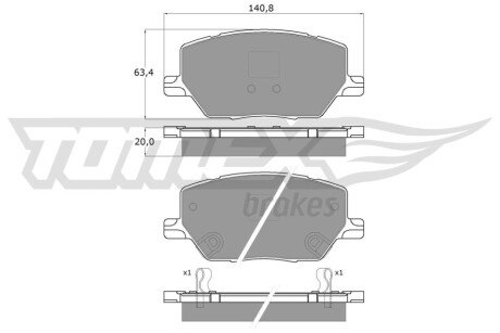 Колодки гальмівні (передні) Fiat 500X 1.4-1.6/1.6-2.0D 14-/ Jeep Renegade1.4-1.6/2.0CRD 14- TX1817