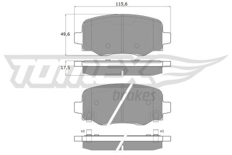 Колодки гальмівні (задні) Fiat 500X/Jeep Renegade 14- TX1819