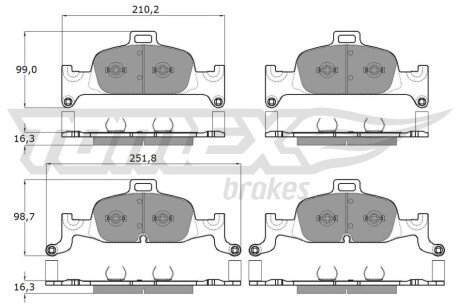 Колодки гальмівні (передні) Audi A4/A5/A6/A7/Q5 15- (Ate-Teves) Q+ TX1822