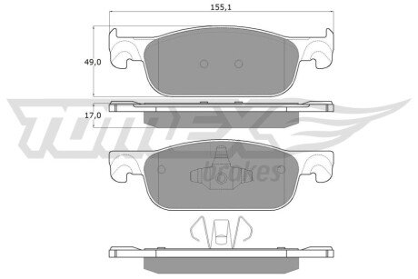 Колодки тормозные (передние) Renault Logan II/Clio IV/Sandero II 11-/Lada Xray 16- TX1832