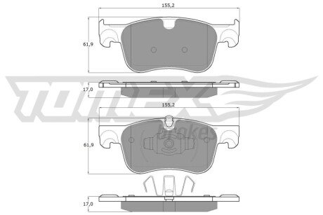 Колодки гальмівні (передні) Citroen C4 13-/ Berlingo/Peugeot Partner 18- (Ate) Q+ TX1835